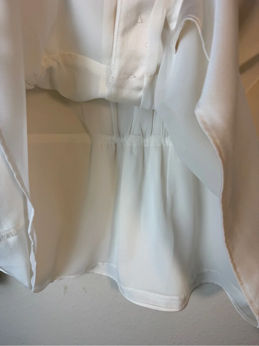 J. Crew Cream V-Neck Button Front Blouse